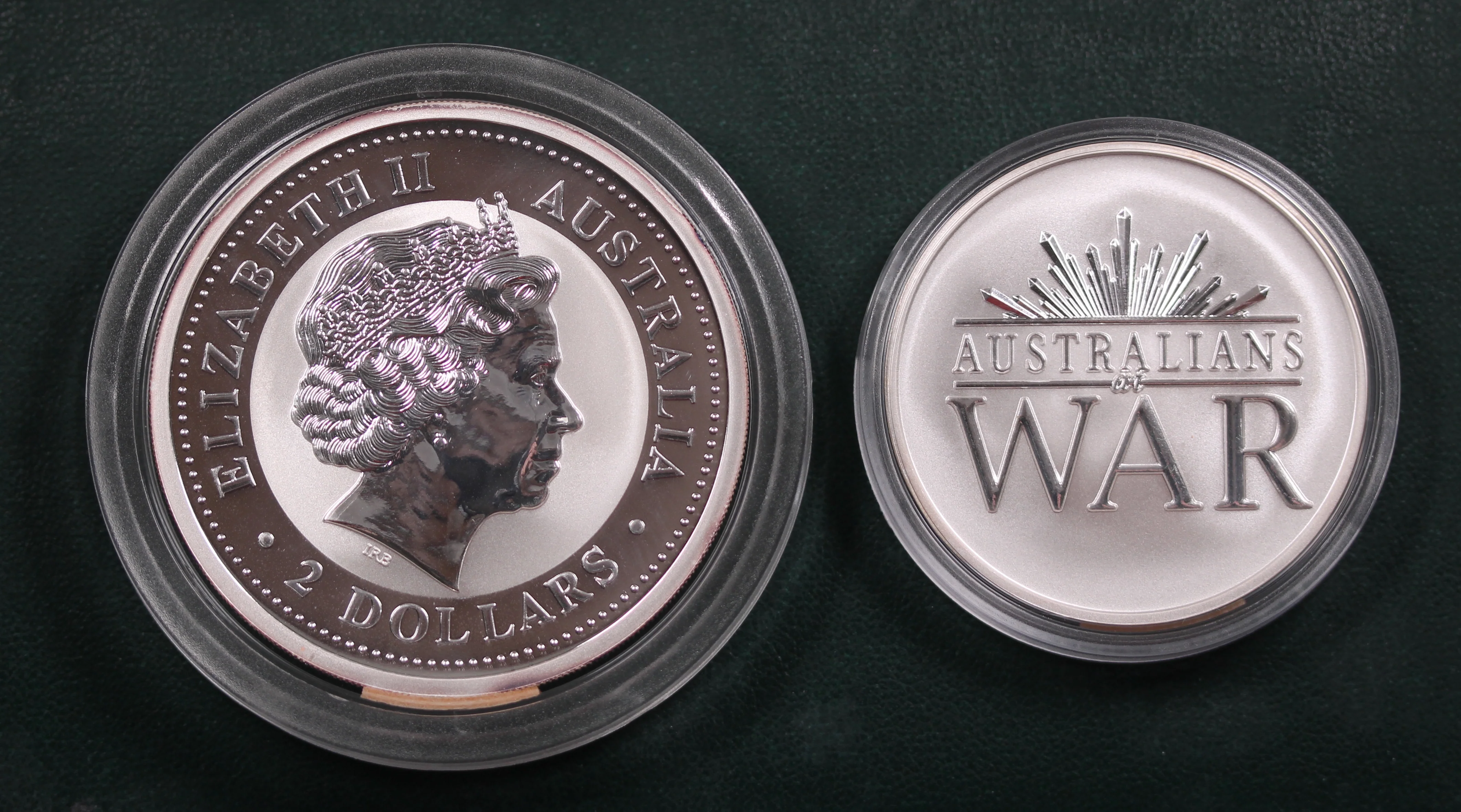 2003 Kookaburra 2oz Silver Coin + 1oz Silver Medallion WWII Pair - Image 2