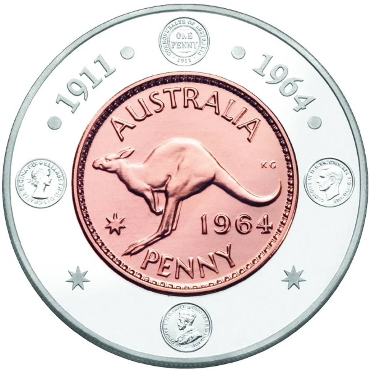 2004 $1 1964 40th Anniversary of The Last Australian Penny Silver Proof Coin - Image 2