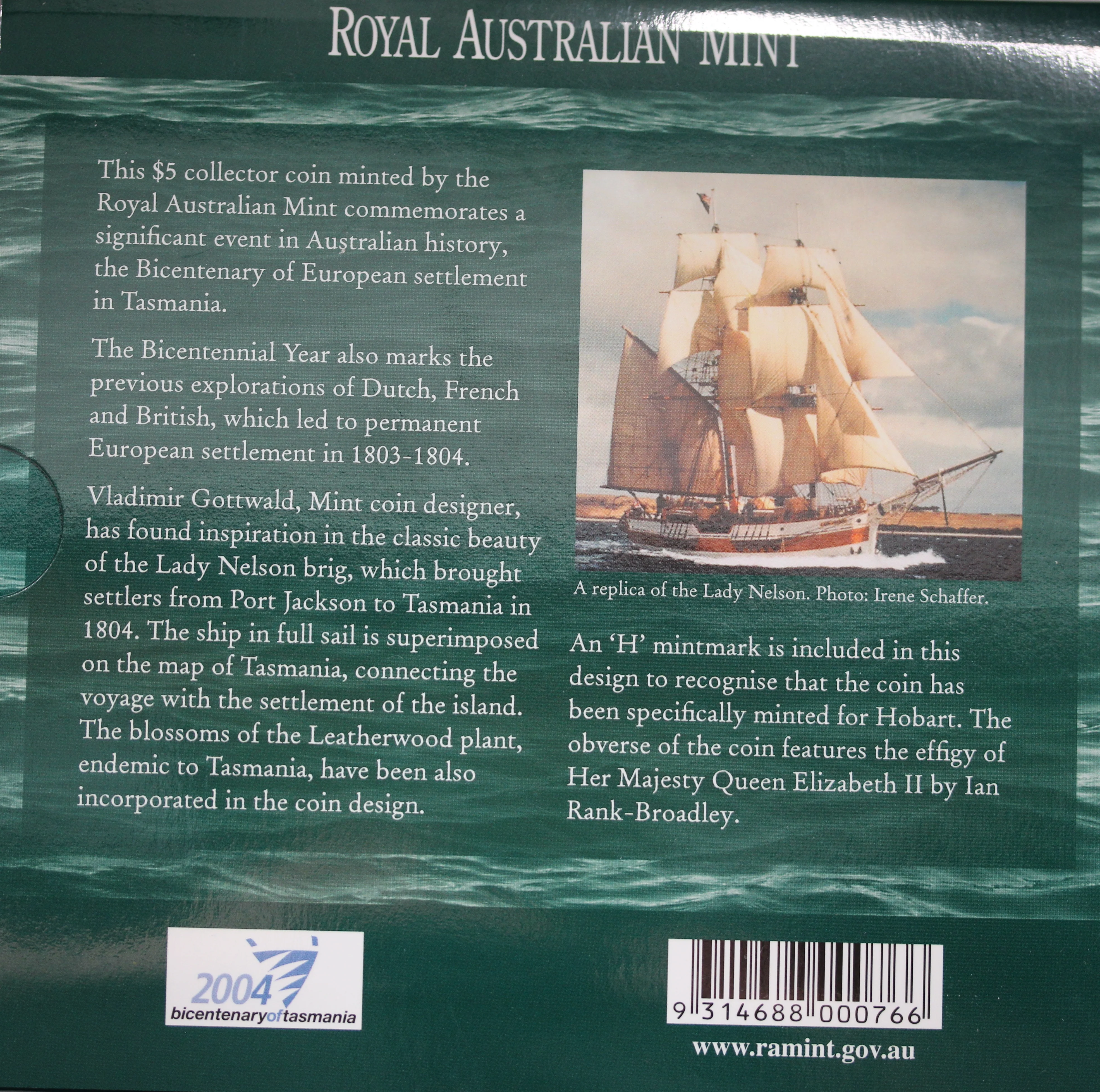 2004 $5 Bicentenary of Tasmania UNC - Image 3