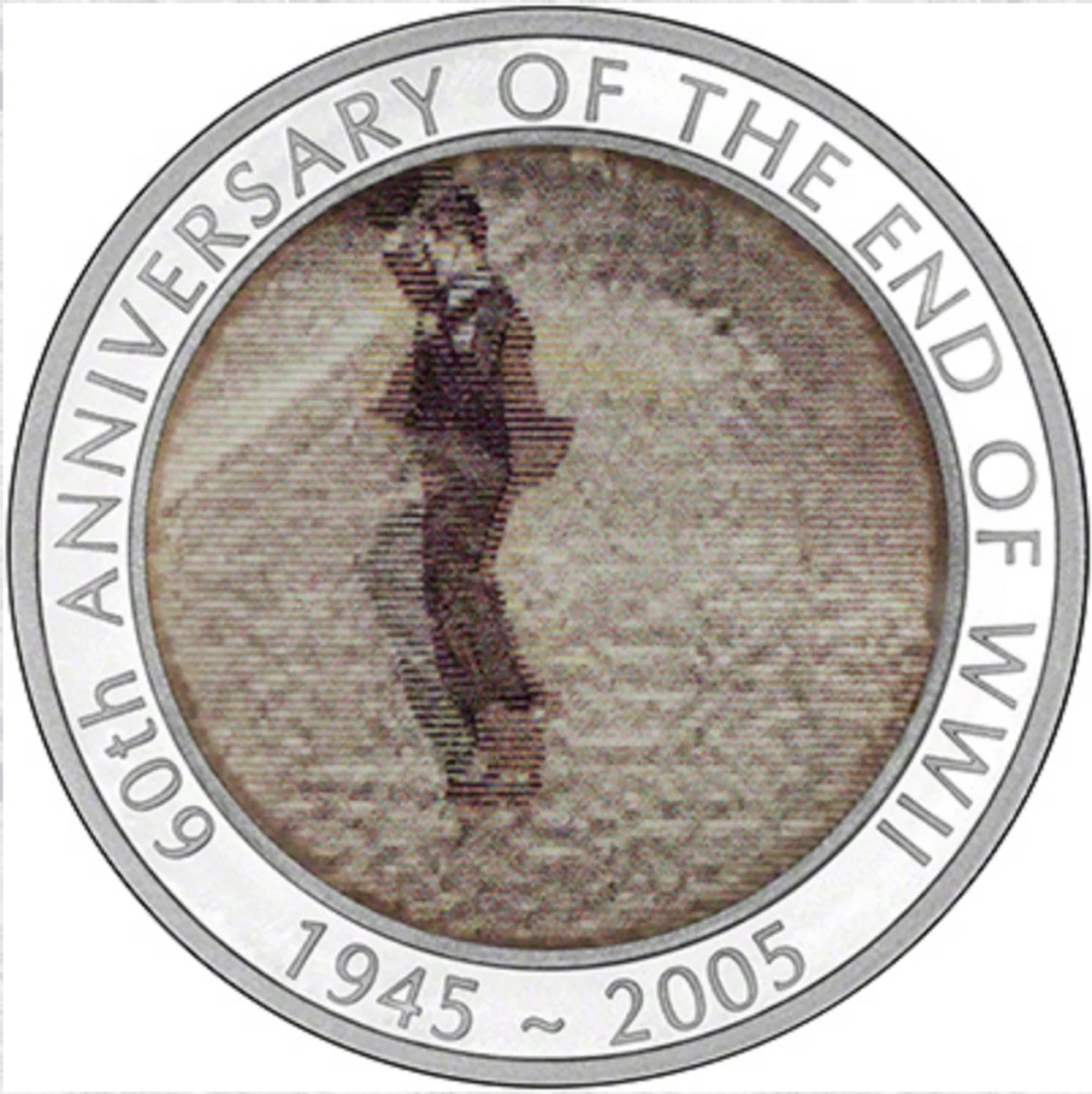2005 $1 60th Anniversary of The End of World War II 1oz Silver Lenticular Coin - Image 4