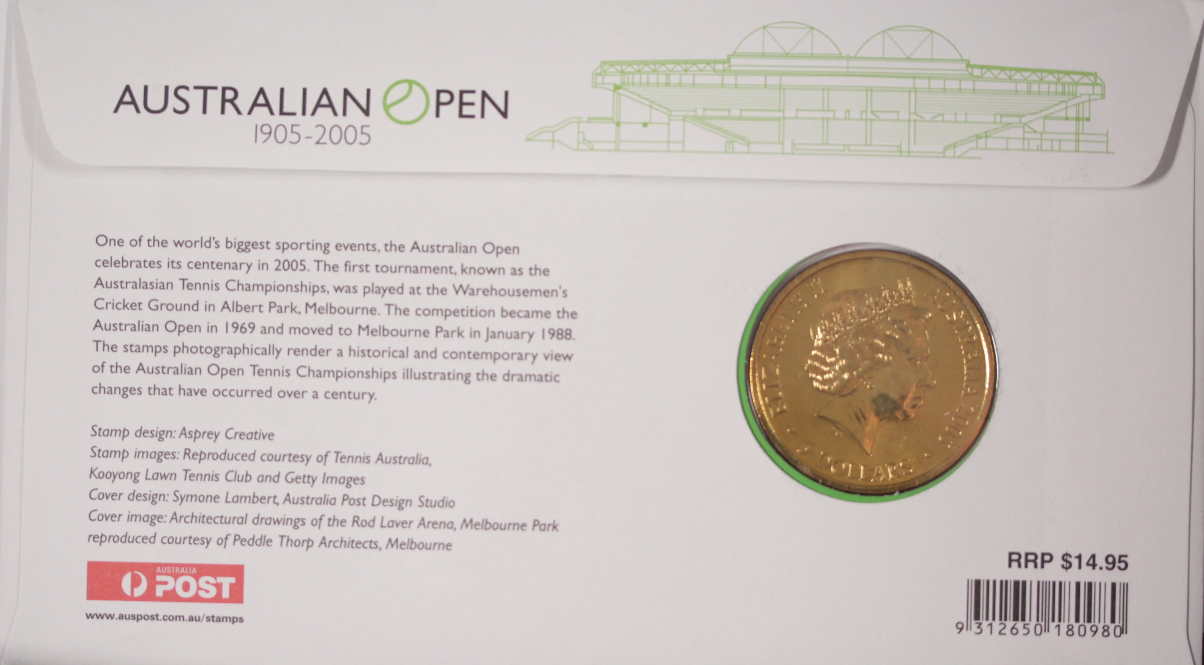 2005 Australian Open Centenary $5 PNC - Image 2