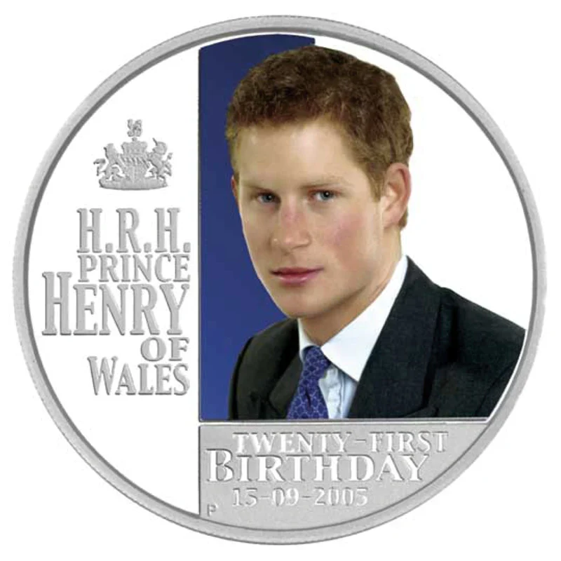 2005 H.R.H Prince Henry of Wales 21st Birthday 1oz Silver (no box)