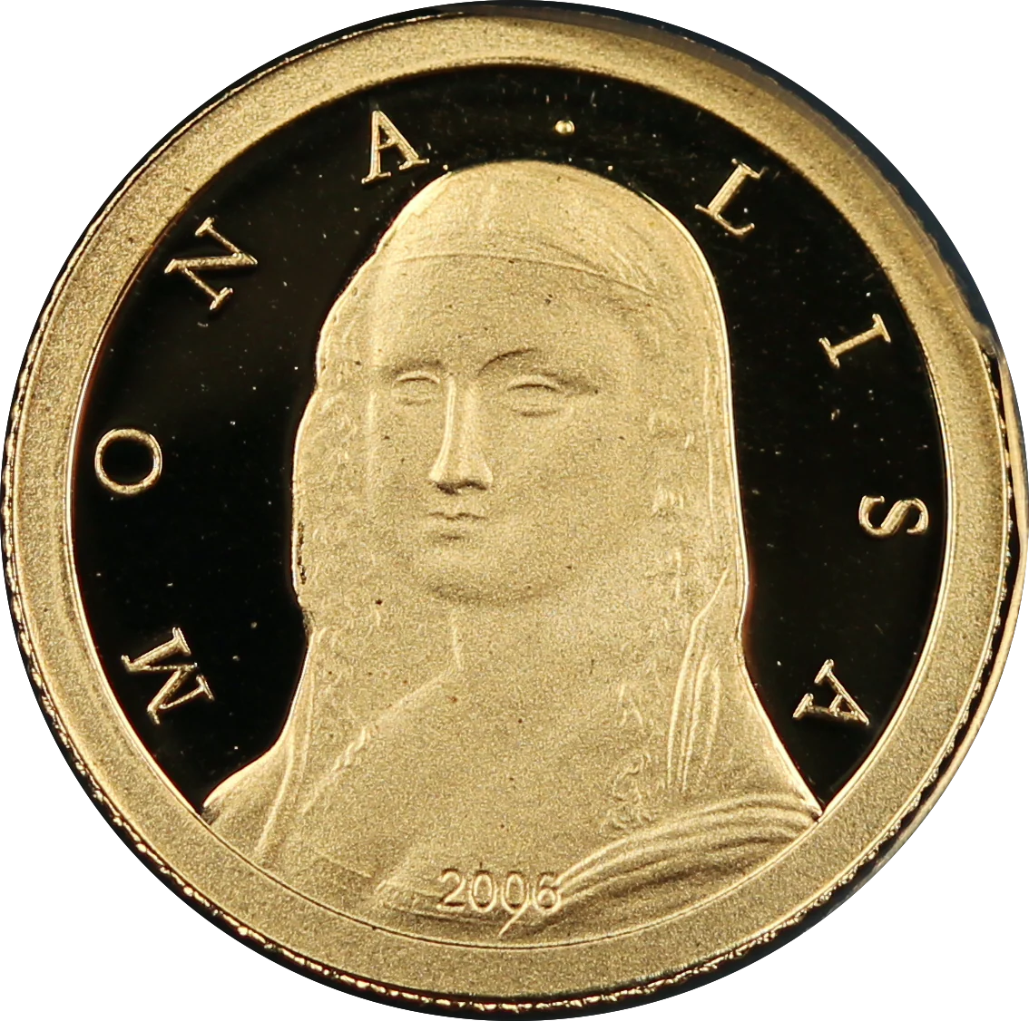 2006 10 Francs Congo Mona Lisa 0.5g Gold Coin