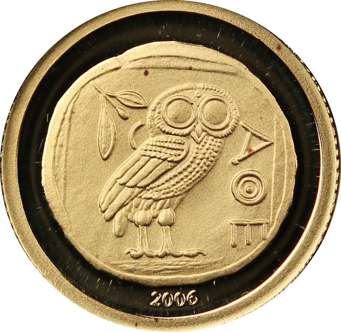 2006 10 Francs Owl of Athens 0.5g Gold Coin