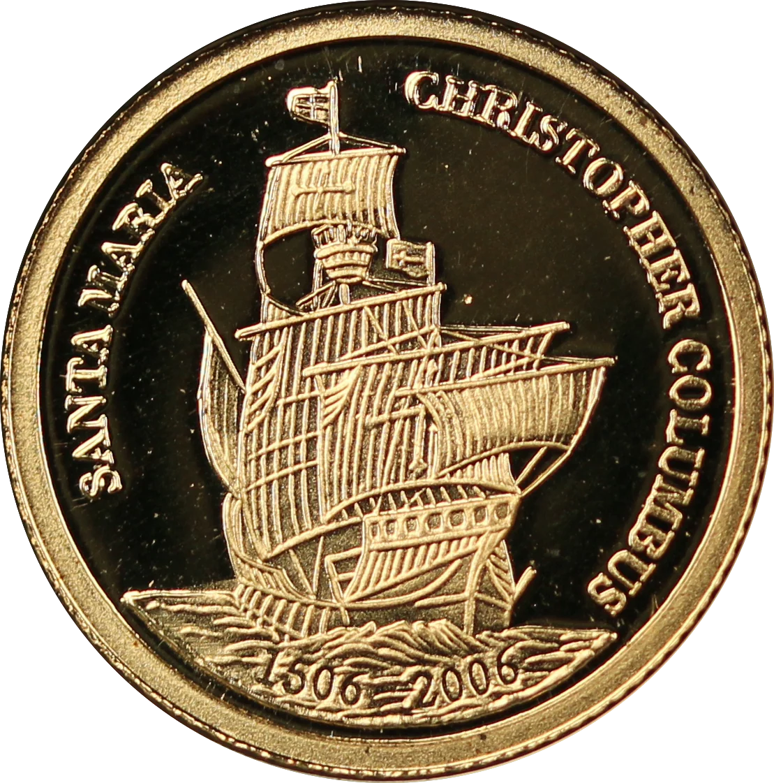 2006 Palau $1 Christopher Columbus 0.5g Gold Coin