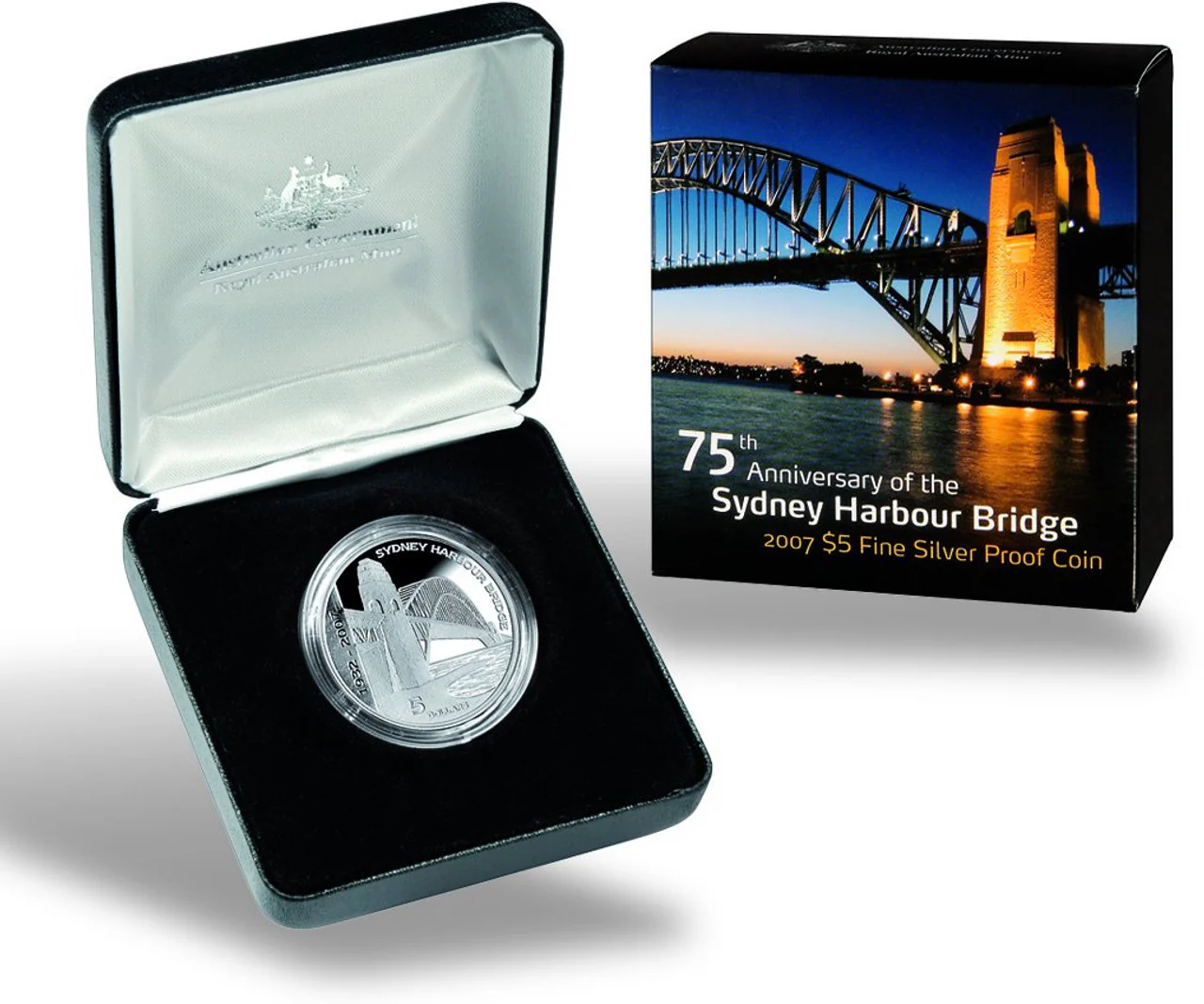 2007 $5 75th Anniversary of The Sydney Harbour Bridge 1oz Silver Proof Coin - Image 2