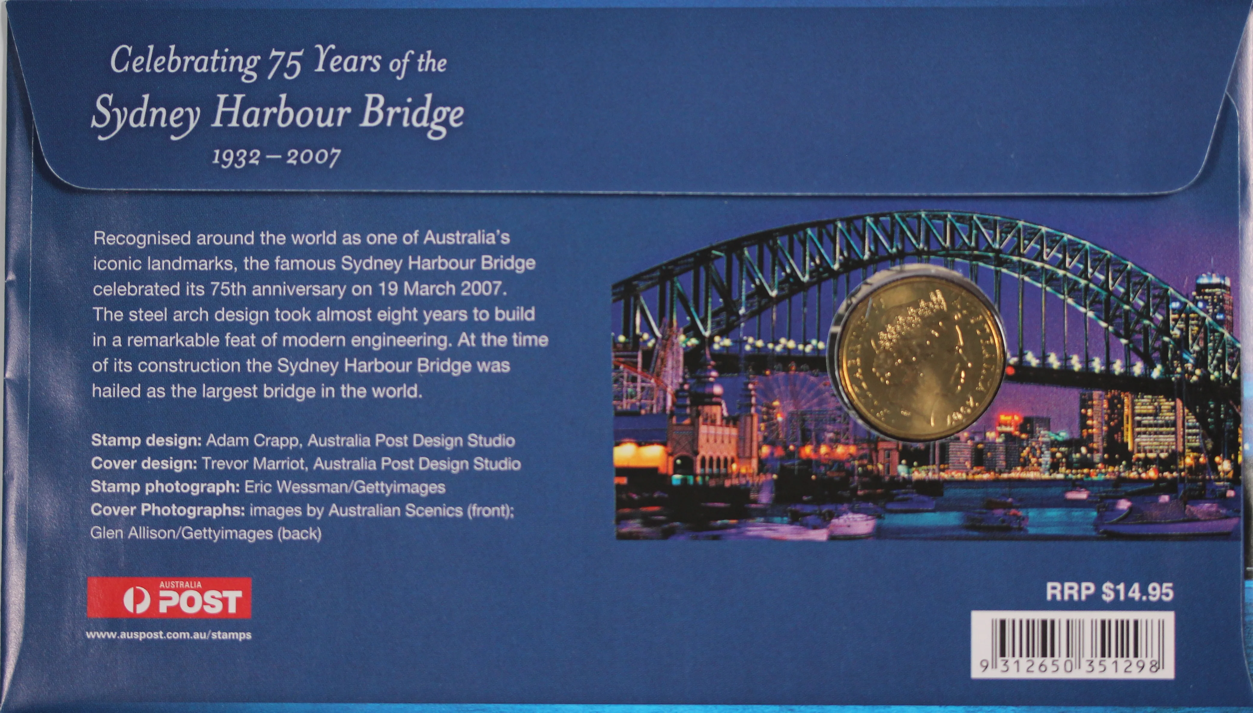 2007 75th Anniversary Sydney Harbour Bridge $1 PNC - Image 2