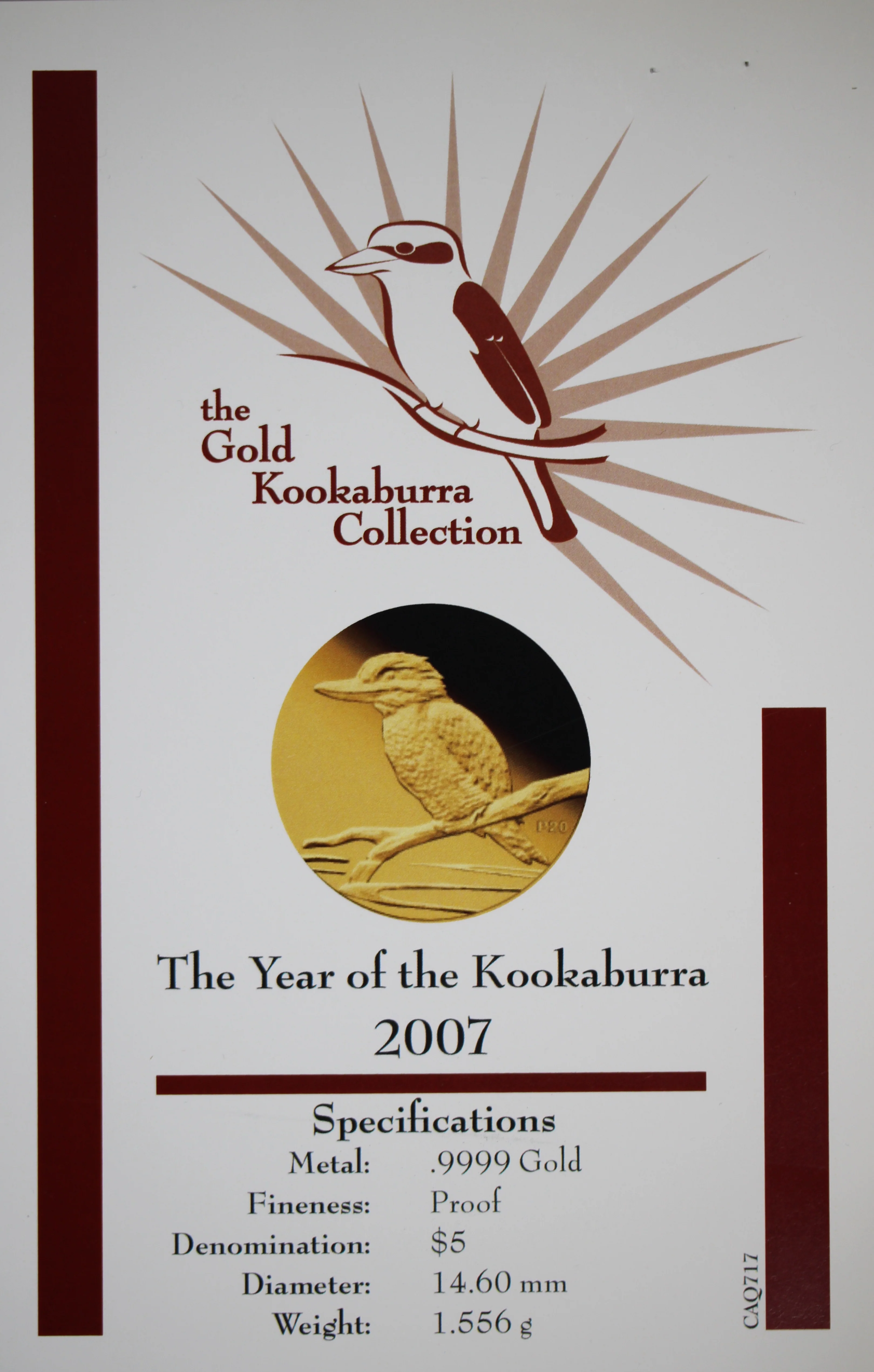 2007 Australia 1/20oz Gold Kookaburra Coin - Image 2