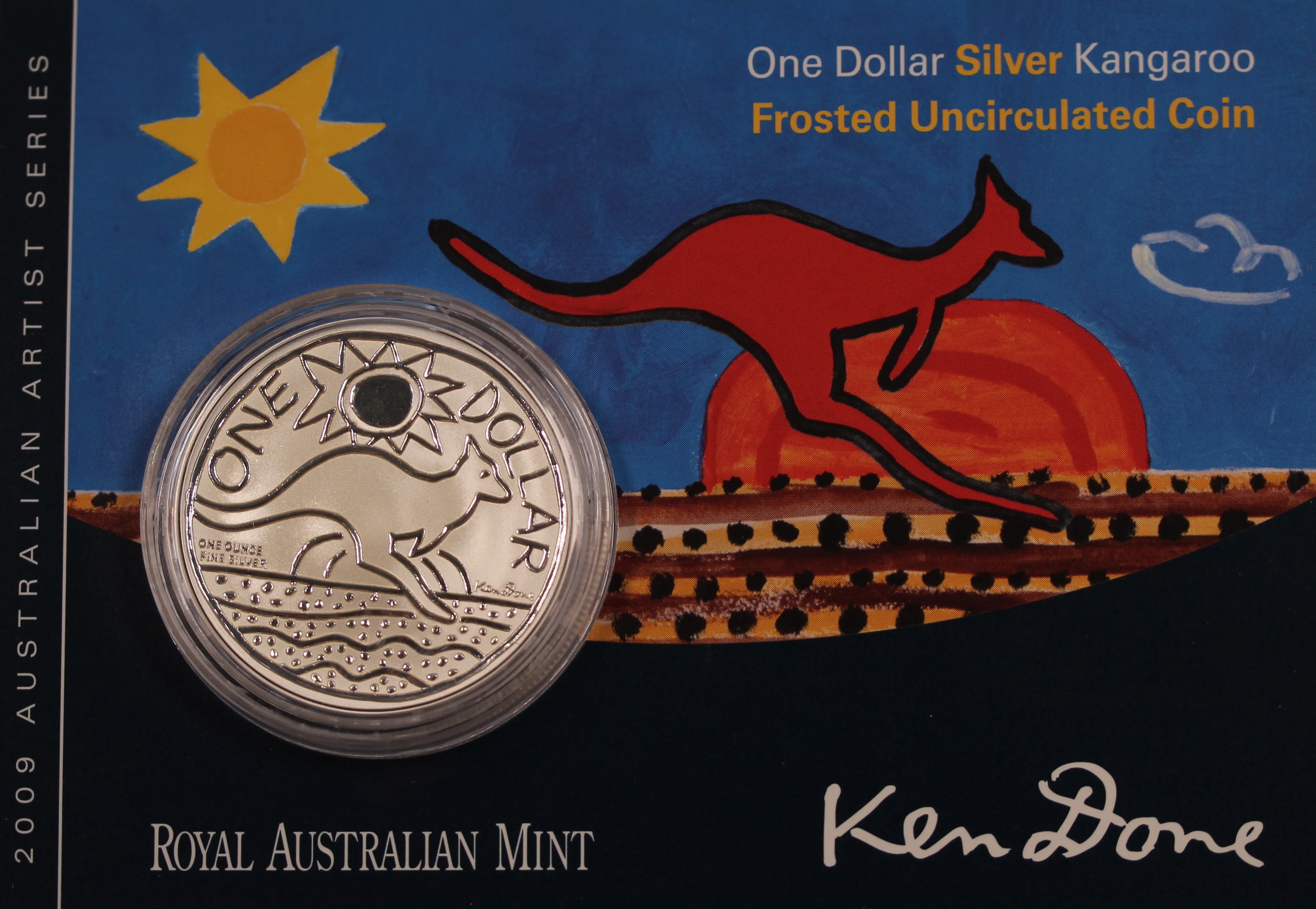 2009 Australian Kangaroo 1oz Silver Coin in Card