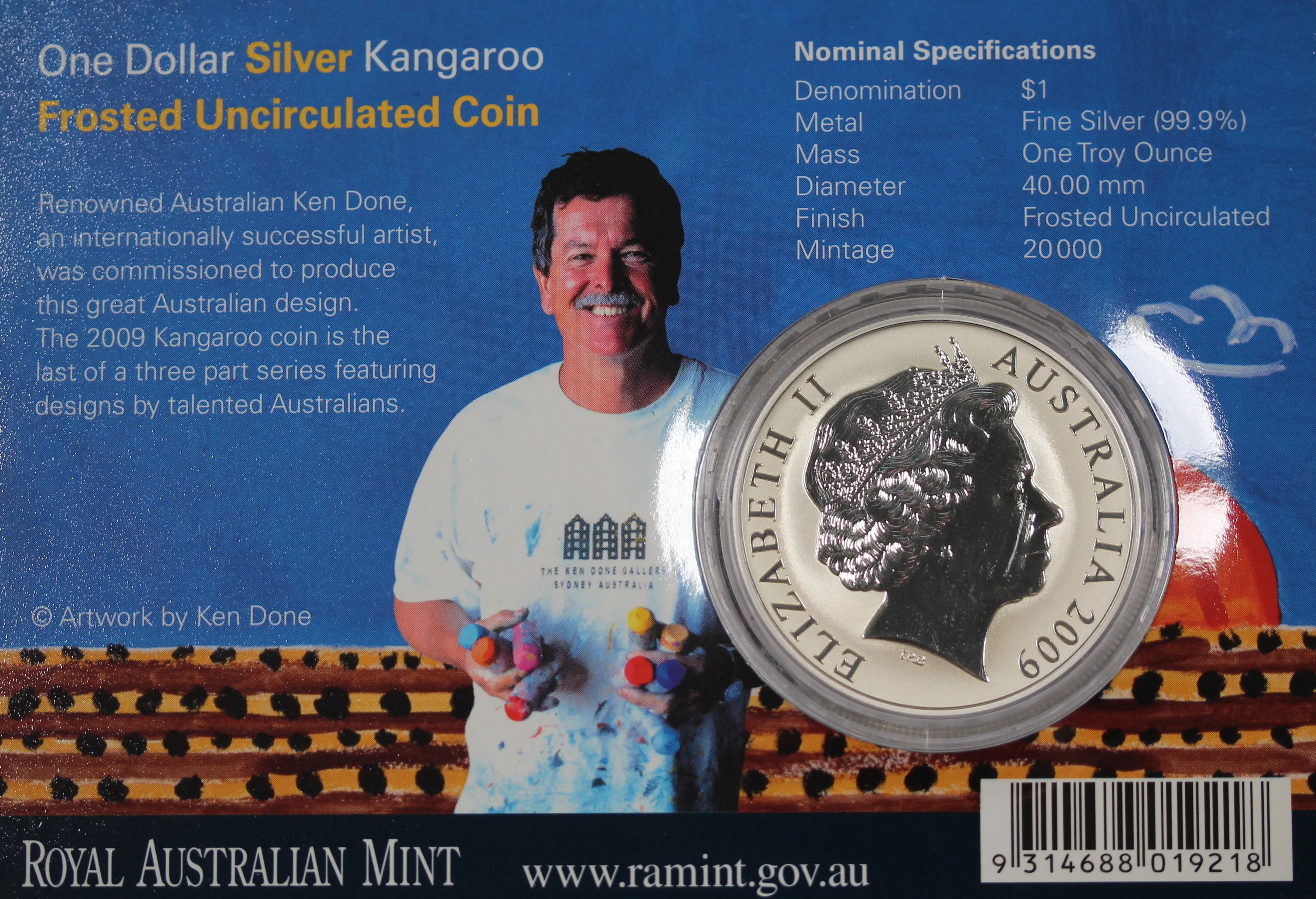 2009 Australian Kangaroo 1oz Silver Coin in Card - Image 2