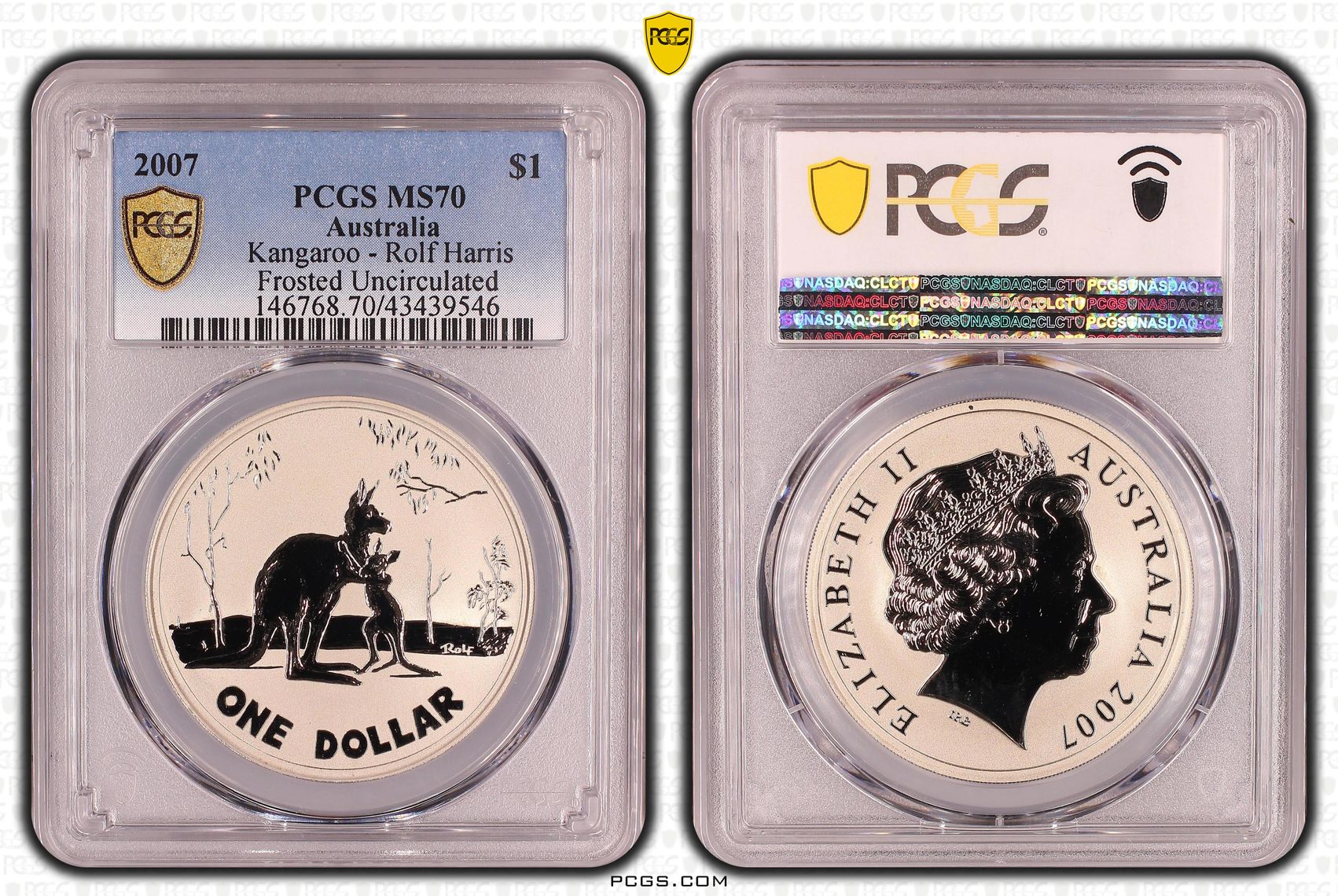 2007 Frosted UNC CuNi Kangaroo Coin MS70 - Image 2