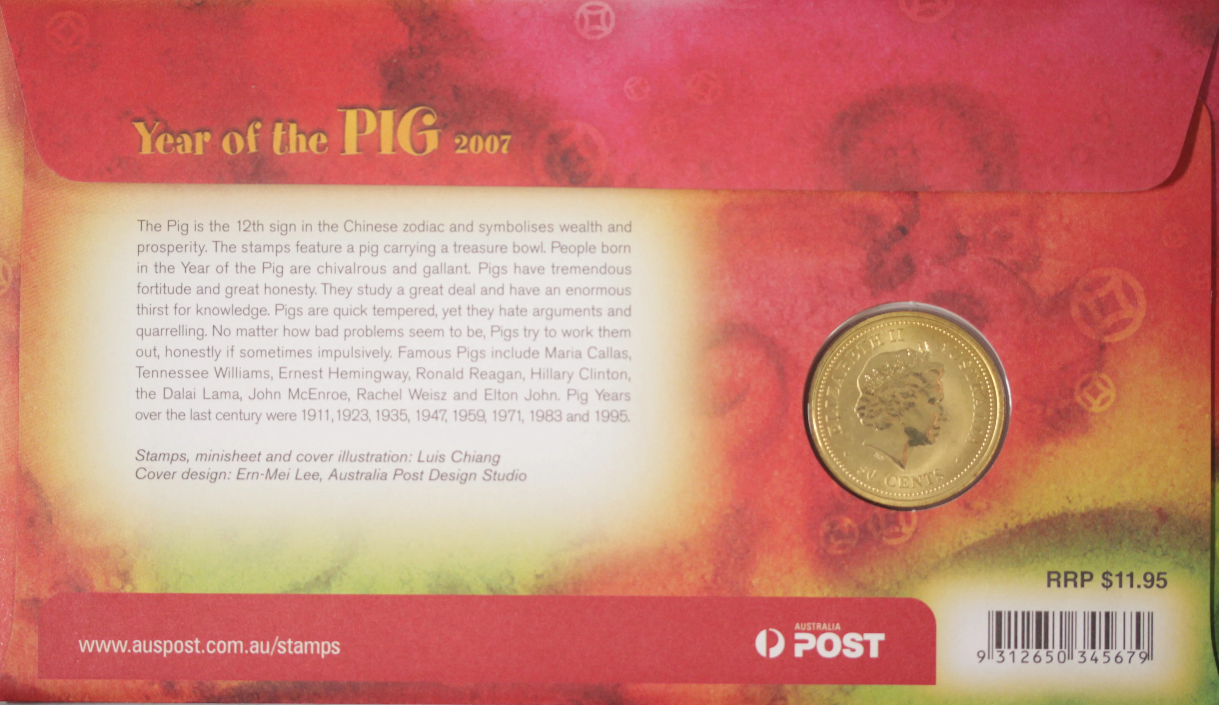 2007 Lunar Year of the Pig $1 PNC - Image 2