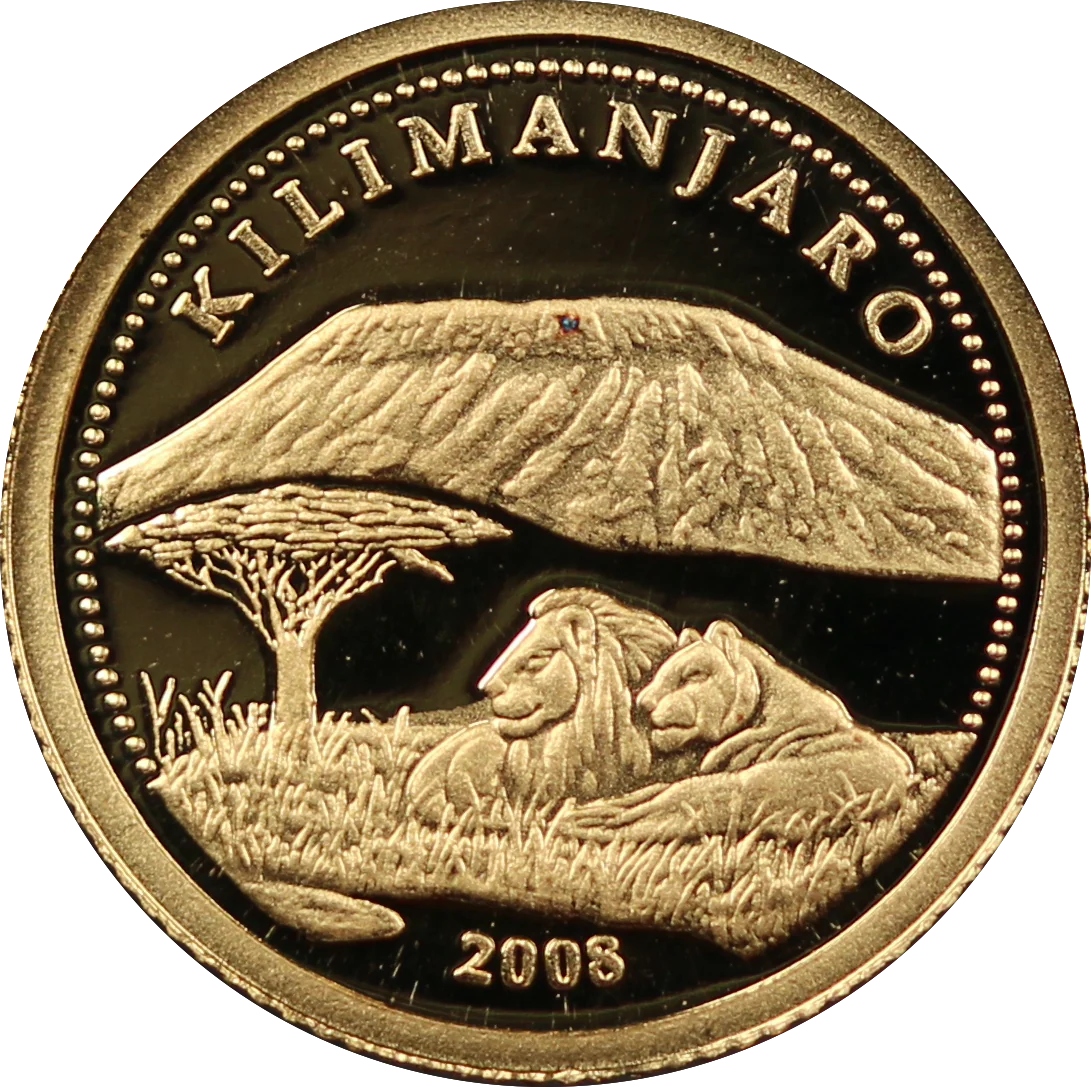 2008 10 Francs Mount Kilimanjaro 0.5g Gold Coin