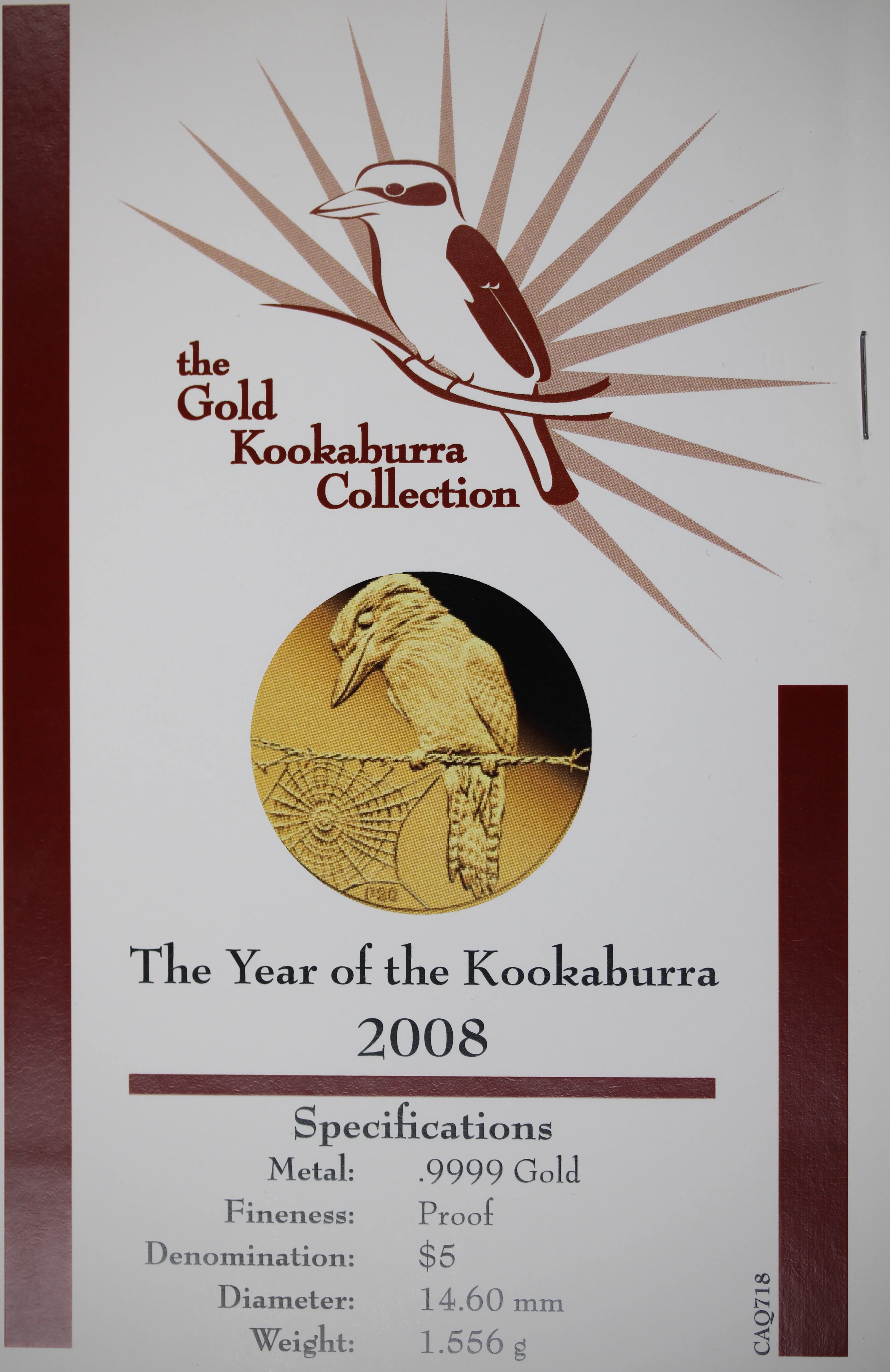 2008 Australia 1/20oz Gold Kookaburra Coin - Image 2