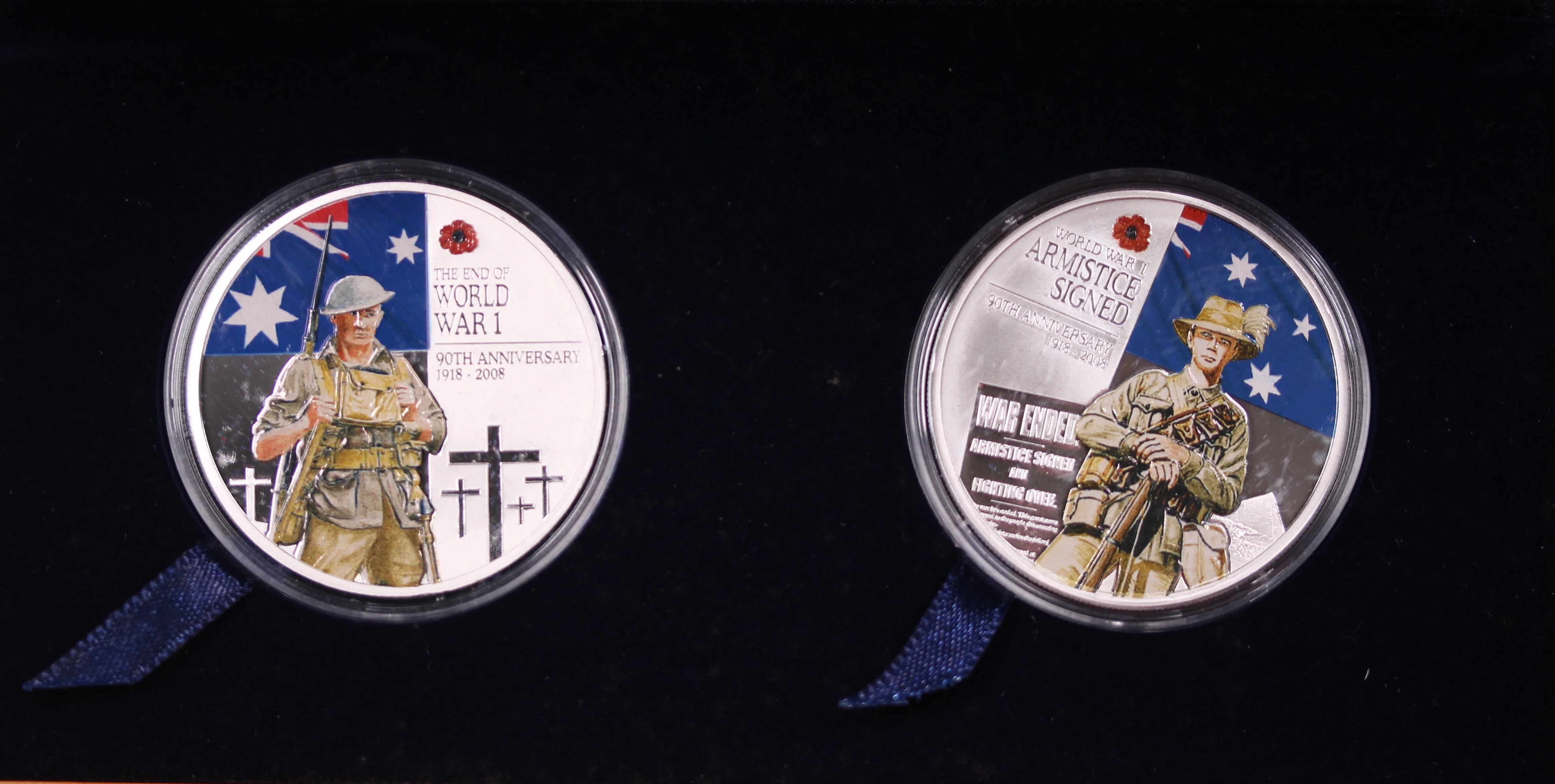 2008 The End of World War I 90th Anniversary 1oz Silver Coin Pair - Image 2