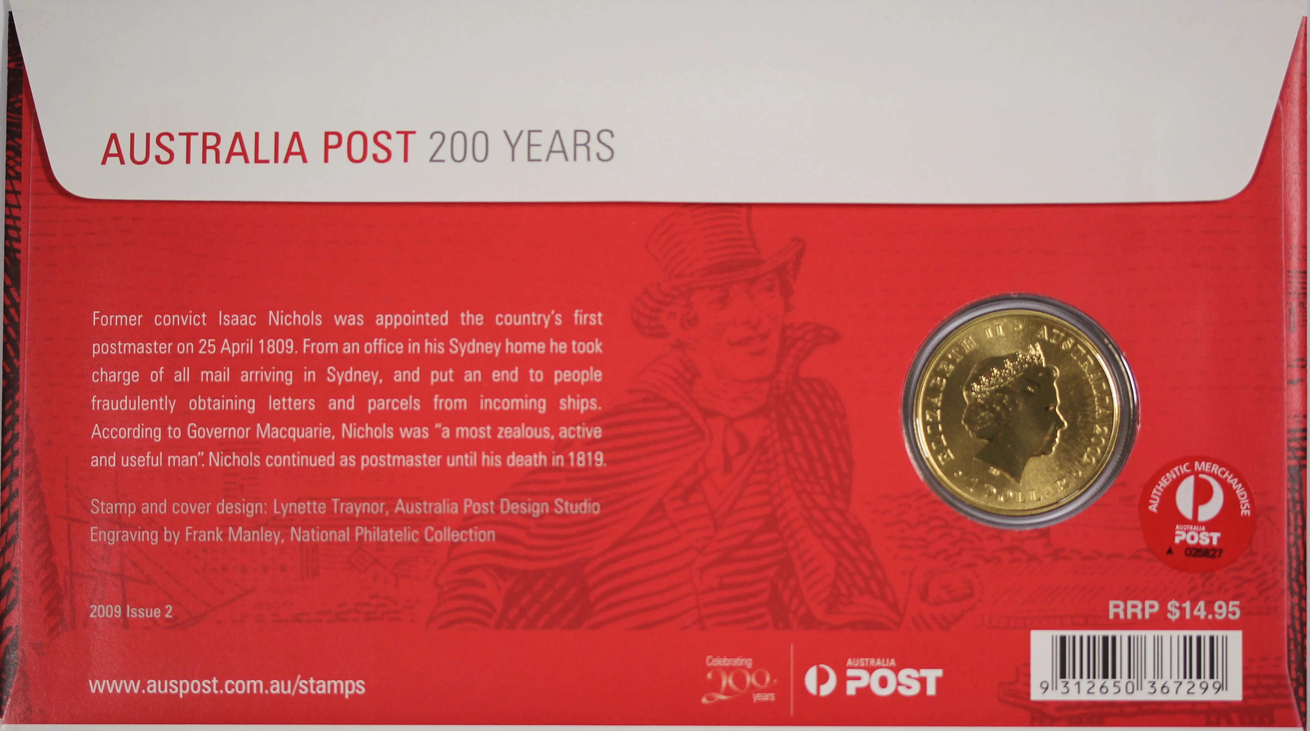 2009 200th Anniversary of Australia Post $1 PNC - Image 2