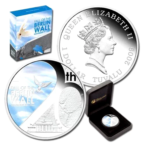 2009 20th Anniversary of the Fall of the Berlin Wall 1oz Silver Proof Coin - Image 2