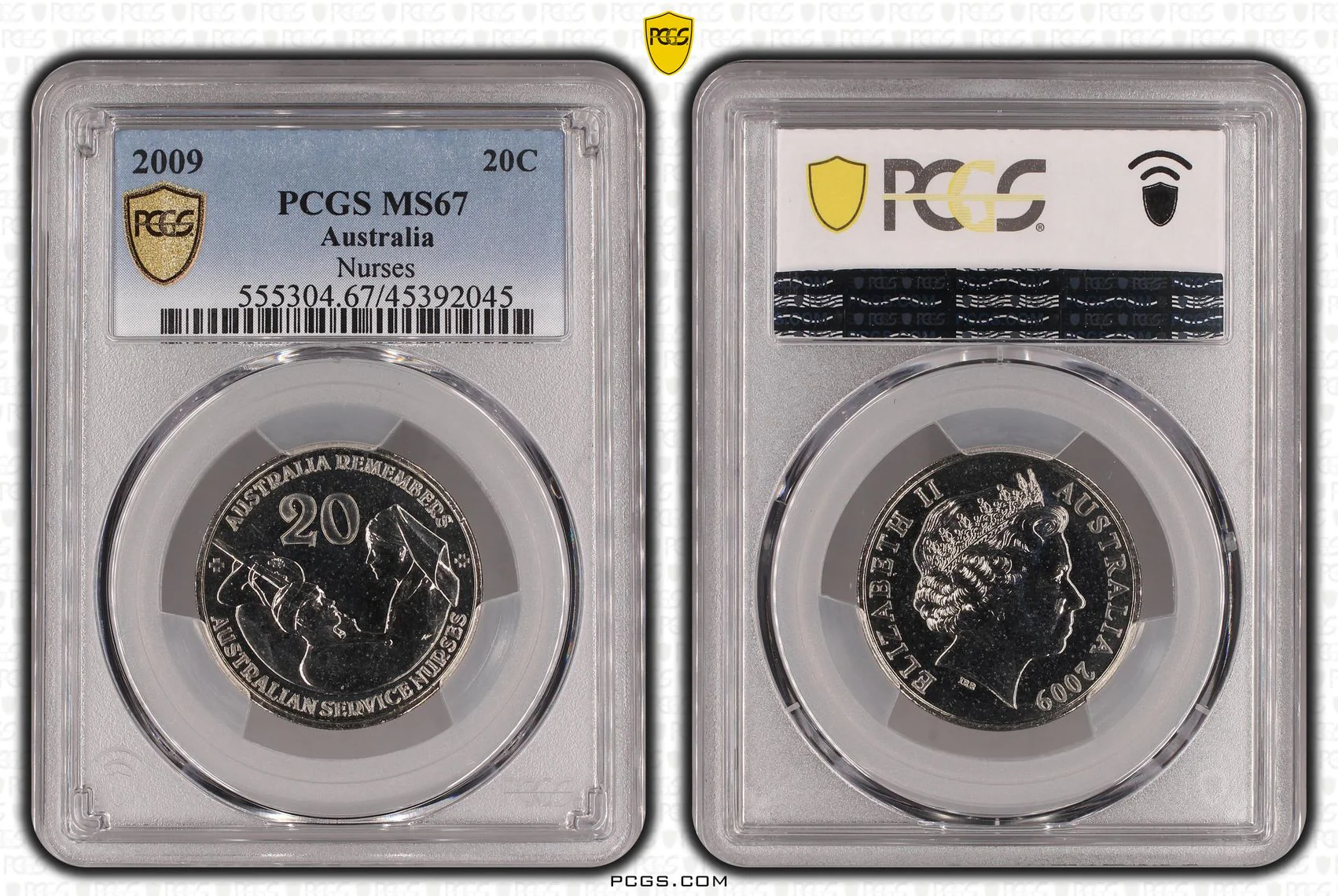 2009 Australia Remembers Nurses 20c Coin MS67 - Image 2