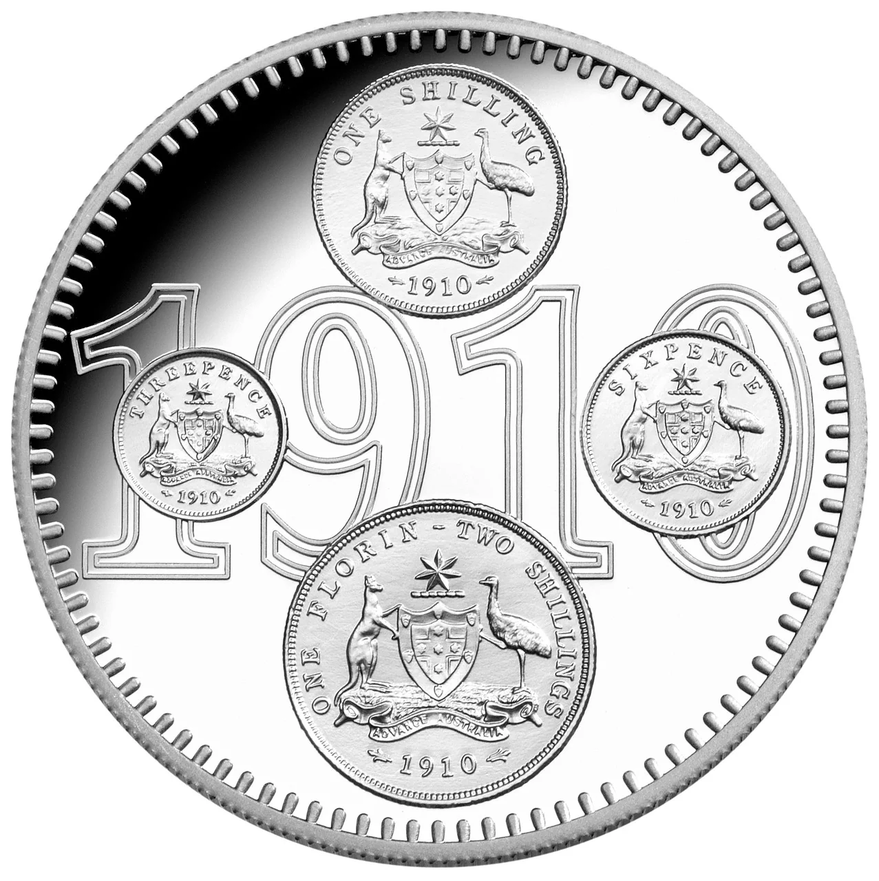2010 $1 100 Years of Australian Coinage 1oz Silver Proof Coin - Image 2