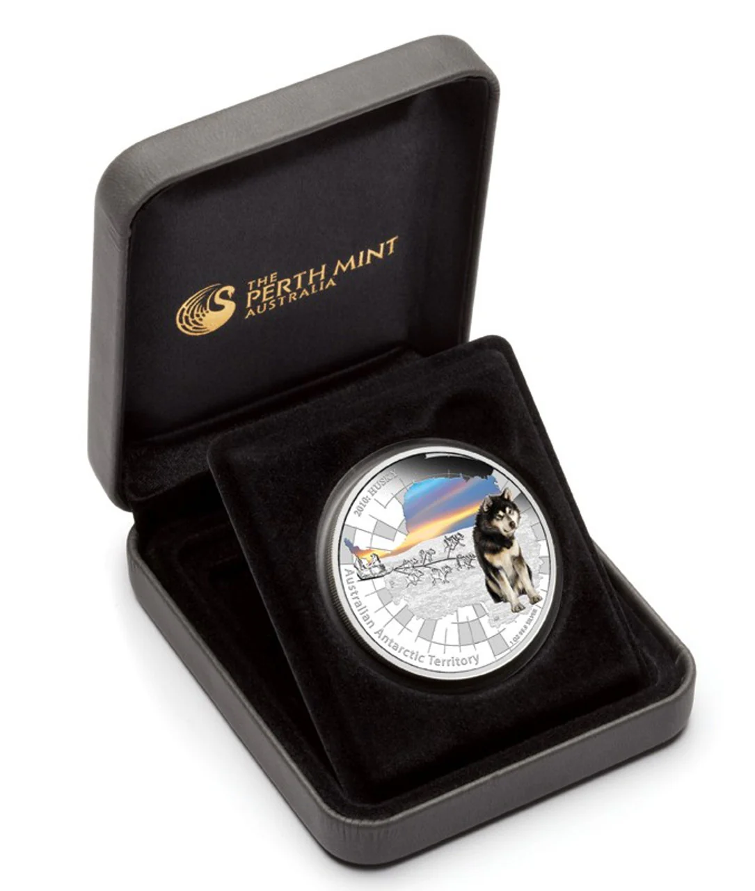 2010 $1 Australian Antarctic Territory Husky 1oz Silver Coloured Proof Coin - Image 3