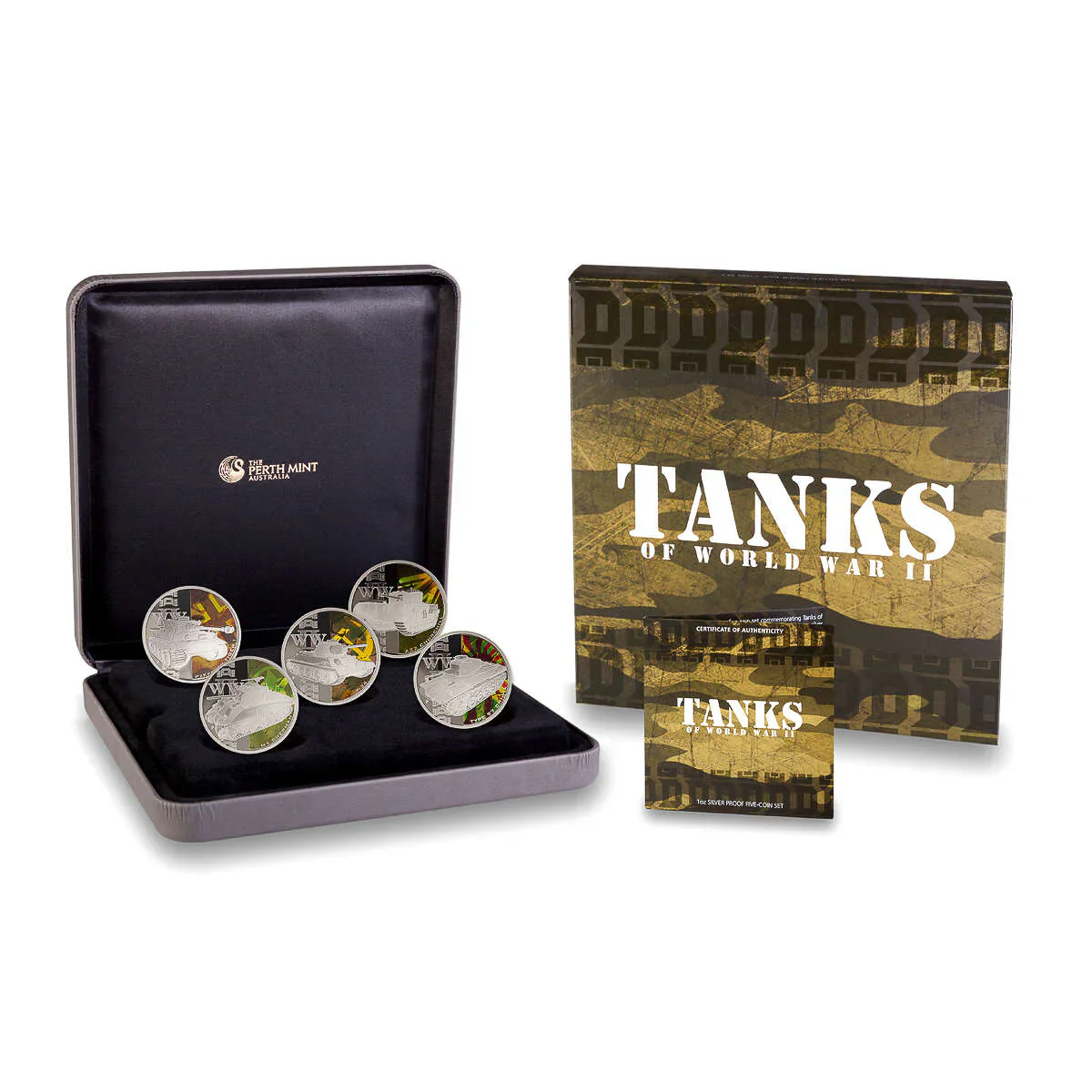 2010 1oz Silver Proof Set - Tanks of World War II - 5 Coin Set
