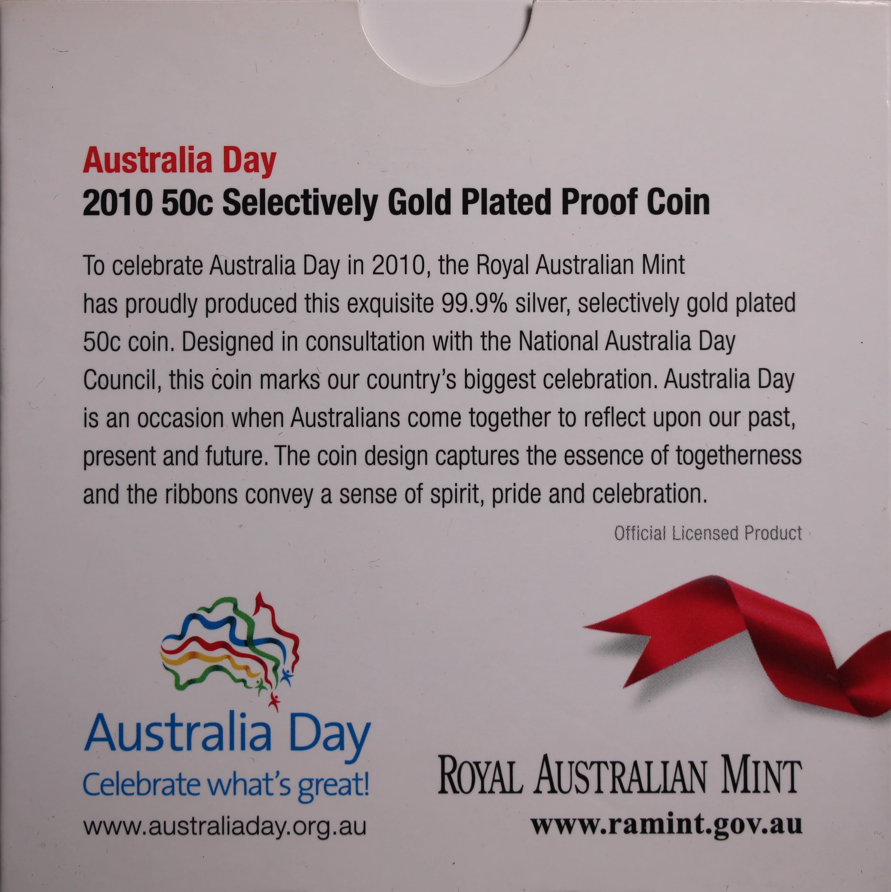 2010 Australia Day 50c Silver Proof Coin - Image 4
