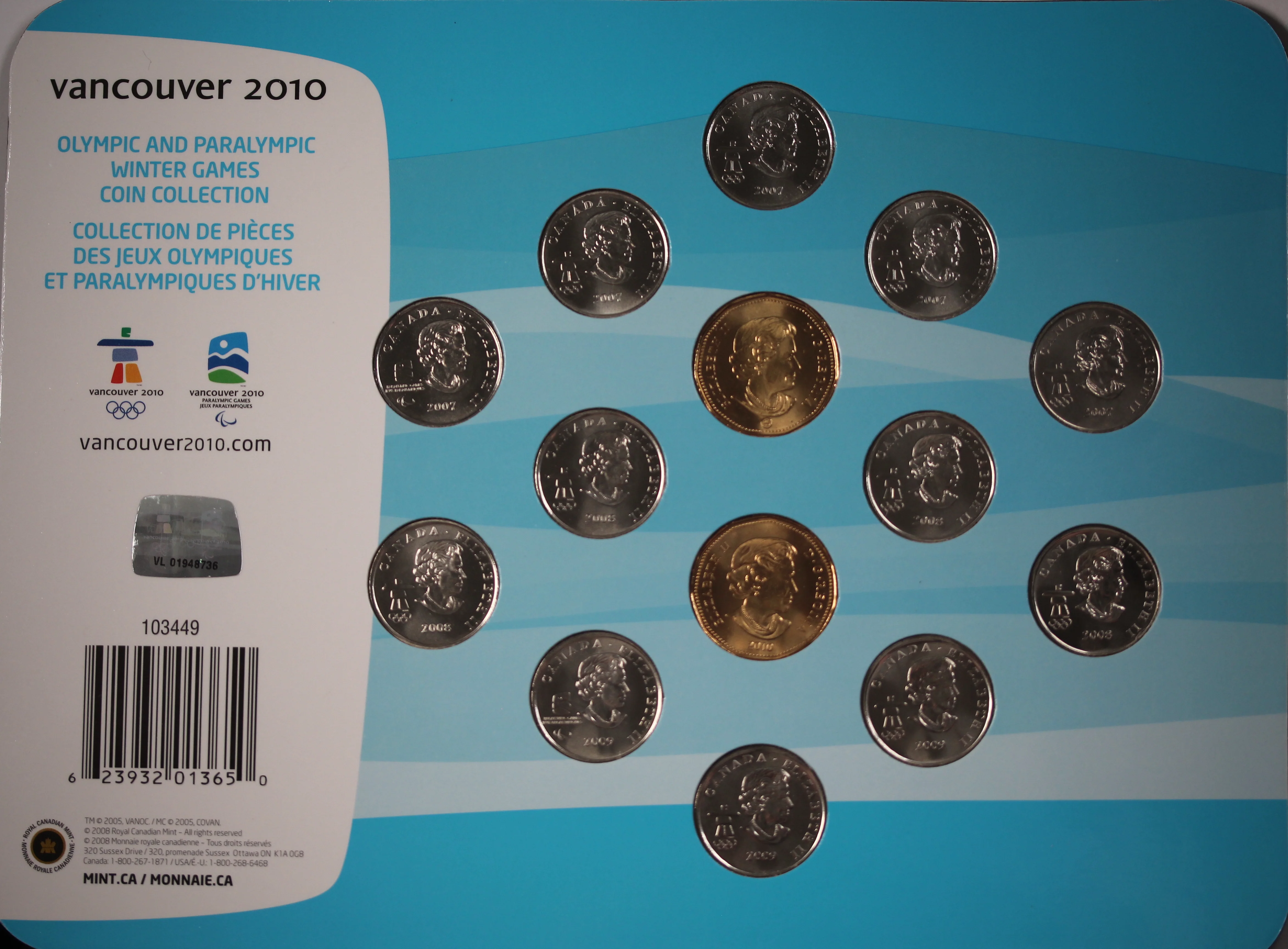 2010 Canada Vancouver Olympic Winter Games 14 Coin Set - Image 2