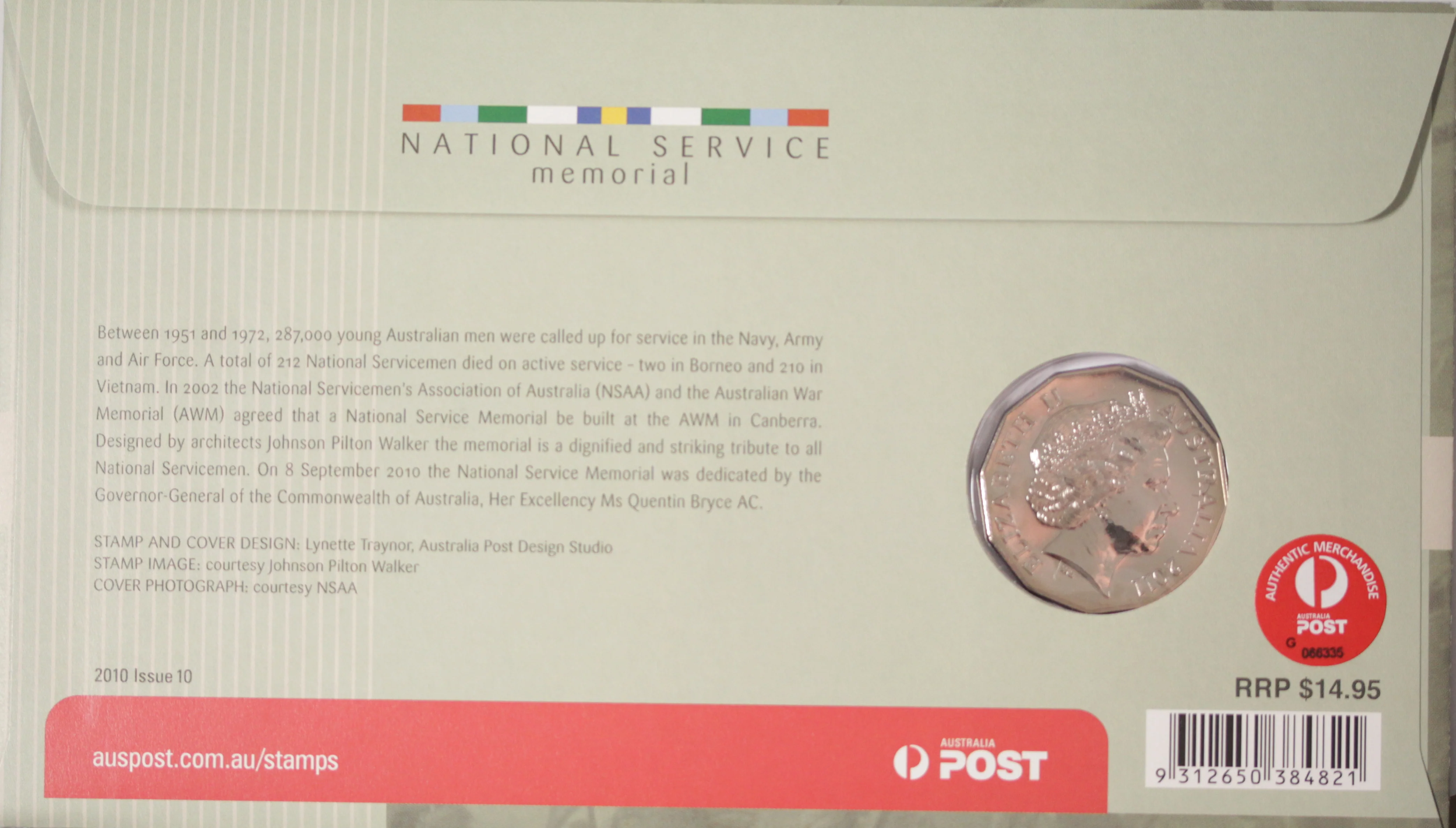 2010 National Service Memorial 50c PNC - Image 2