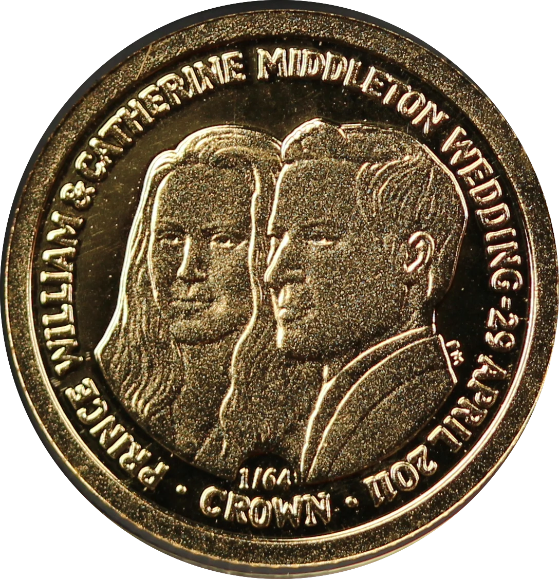 2011 1/64 Crown Falkland Islands Royal Wedding 0.5g Gold Coin