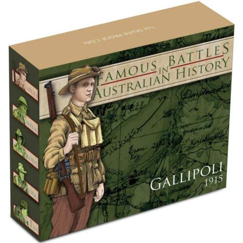 2011 $1 Famous Battles In Australian History Gallipoli 1oz Silver Coloured Proof Coin - Image 3