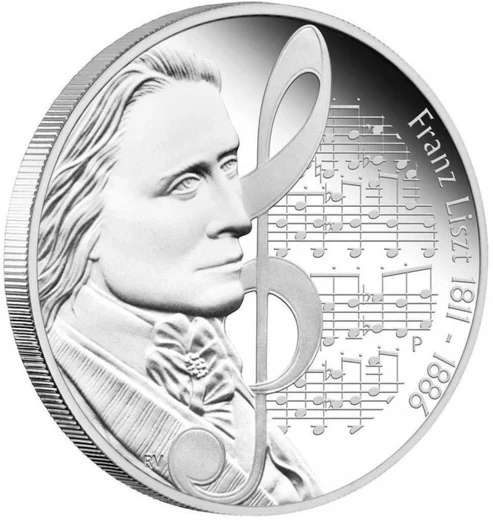 2011 $1 Great Composers Franz Liszt 1811-1886 1oz Silver Proof Coin