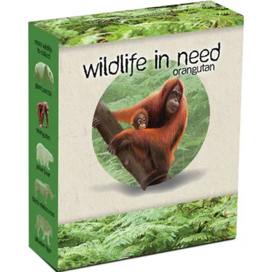 2011 $1 Wildlife In Need Orangutan 1oz Silver Coloured Proof Coin - Image 3