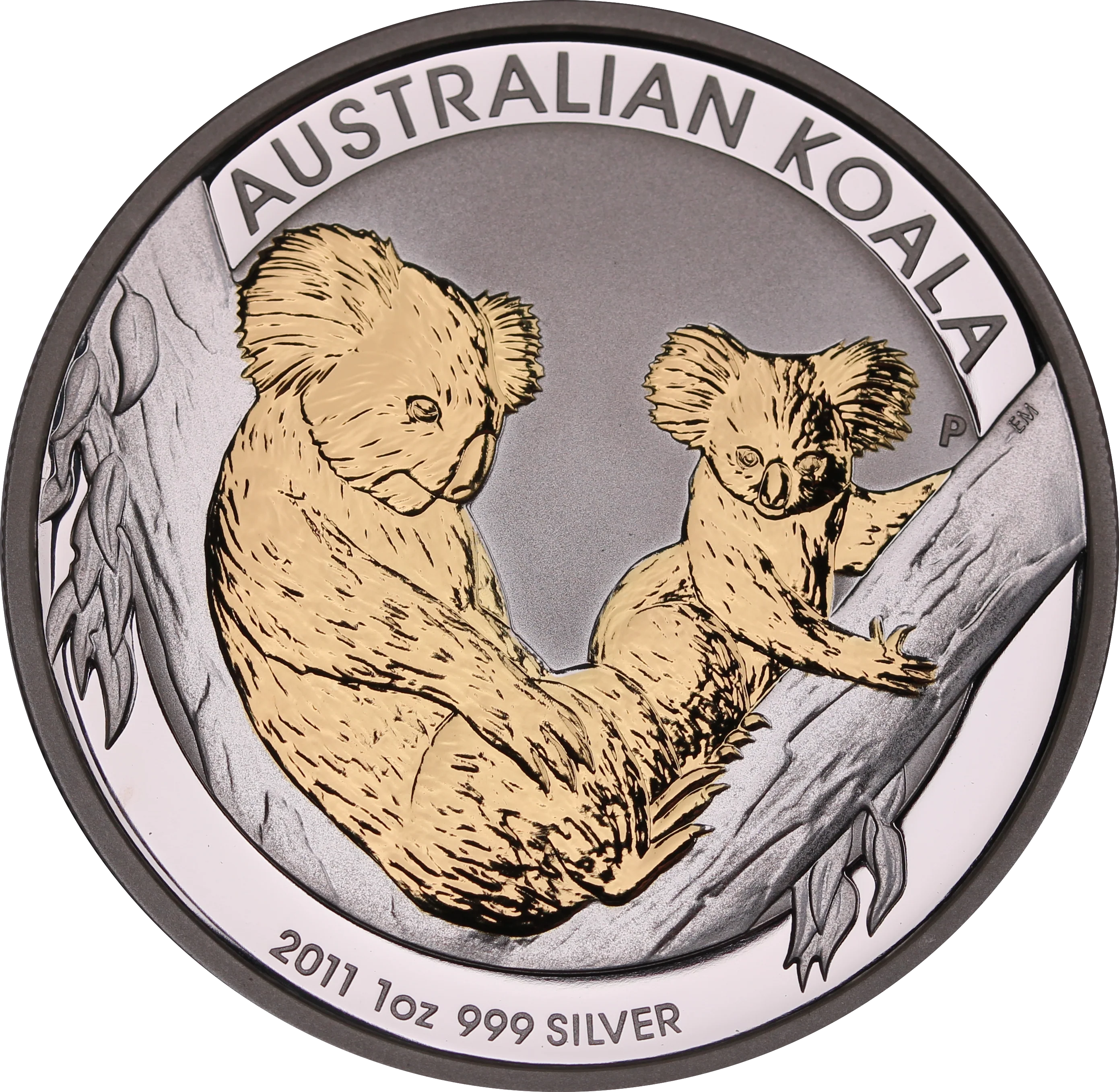 2011 Gilded Koala 1oz Silver Coin Only - No Box or COA
