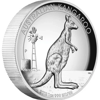 2012 $1 Australian Kangaroo 1oz Silver High Relief Proof Coin - Image 2