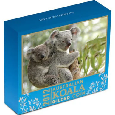 2012 $1 Australian Koala 1oz Silver Gilded Coin - Image 3
