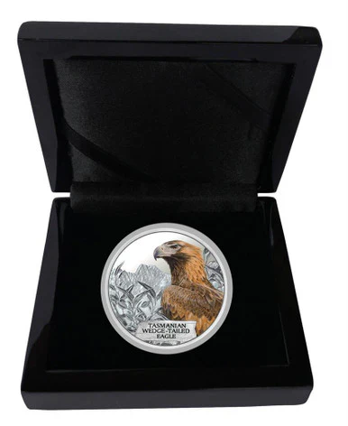 2012 $1 Endangered and Extinct Tasmanian Wedge-Tailed Eagle 1oz Silver Coloured Proof Coin - Image 4