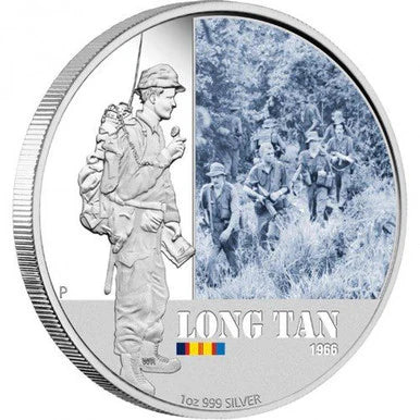 2012 $1 Famous Battles In Australian History Long Tan 1oz Silver Coloured Proof Coin - Image 2