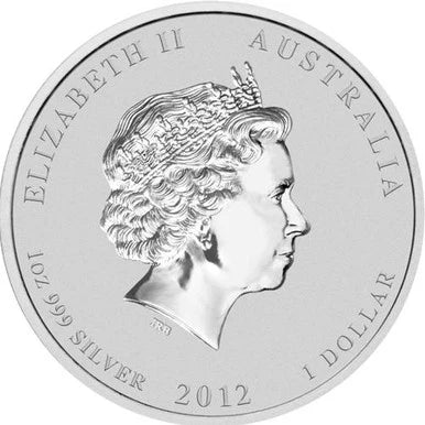 2012 $1 Lunar Year of The Dragon 1oz Silver Gilded Coin - Image 3