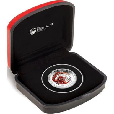 2012 50c Lunar Year of The Dragon 1/2oz Silver Coloured Proof Coin - Image 2