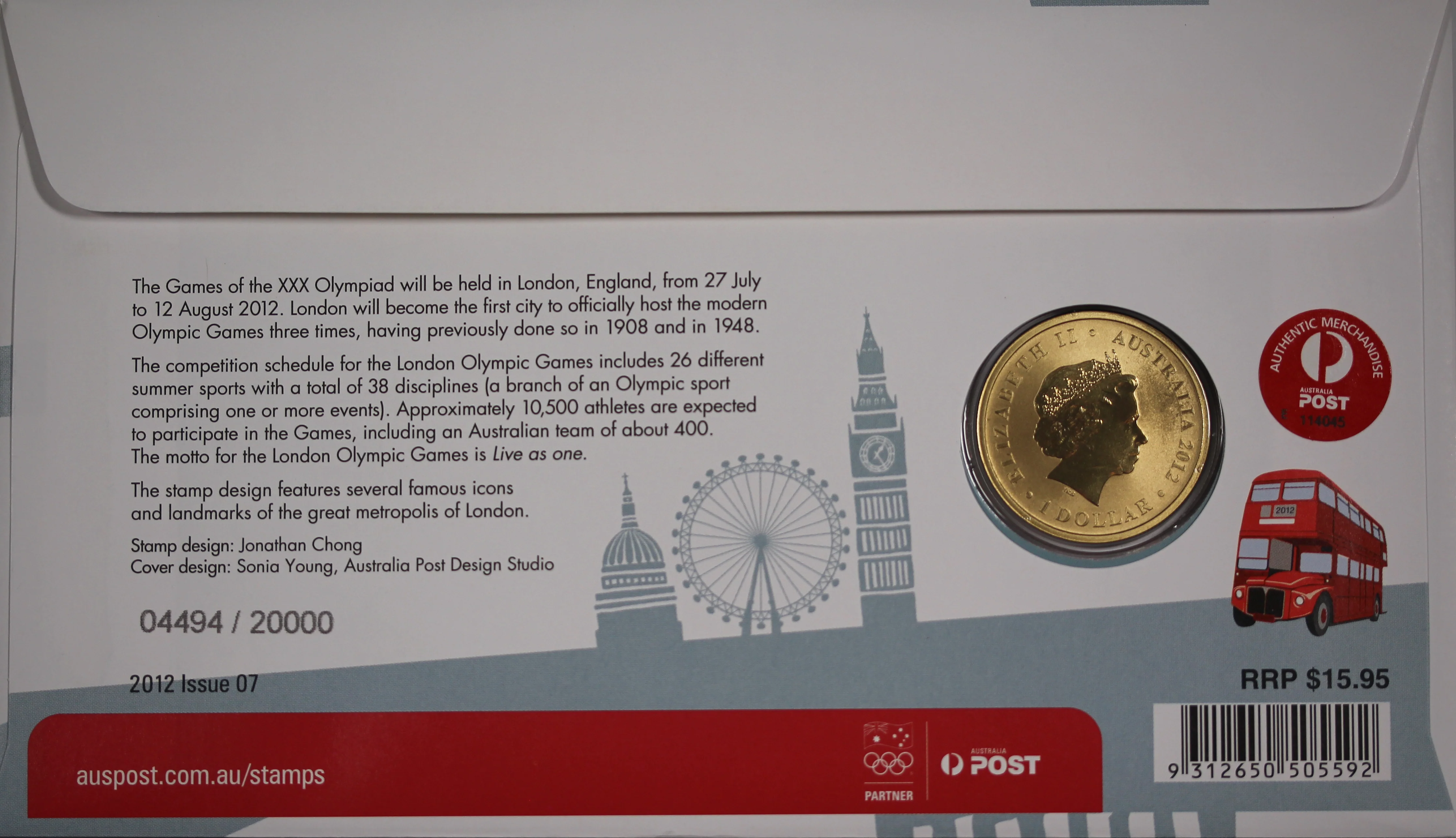 2012 Olympic Team Road to London $1 PNC - Image 2