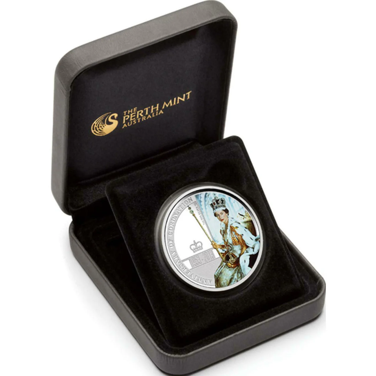 2013 $1 60th Anniversary of The Coronation of Her Majesty Queen Elizabeth II 1oz Silver Coloured Proof Coin - Image 2