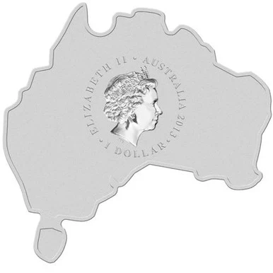 2013 $1 Australian Map Shaped Platypus 1oz Silver Coin - Image 3