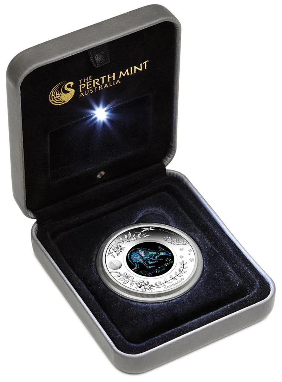 2013 $1 Australian Opal The Kangaroo 1oz Silver Proof Coin - Image 2