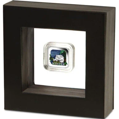 2013 $1 Australian Seasons Winter 1oz Silver Proof Square Shaped Coin - Image 3