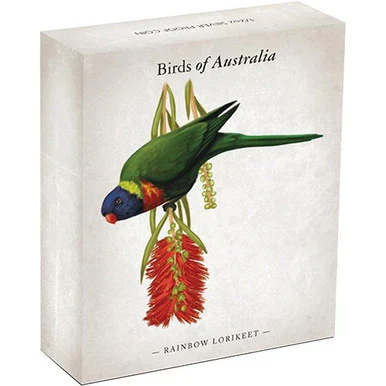 2013 50c Birds of Australia Rainbow Lorikeet 1/2oz Silver Coloured Proof Coin - Image 4