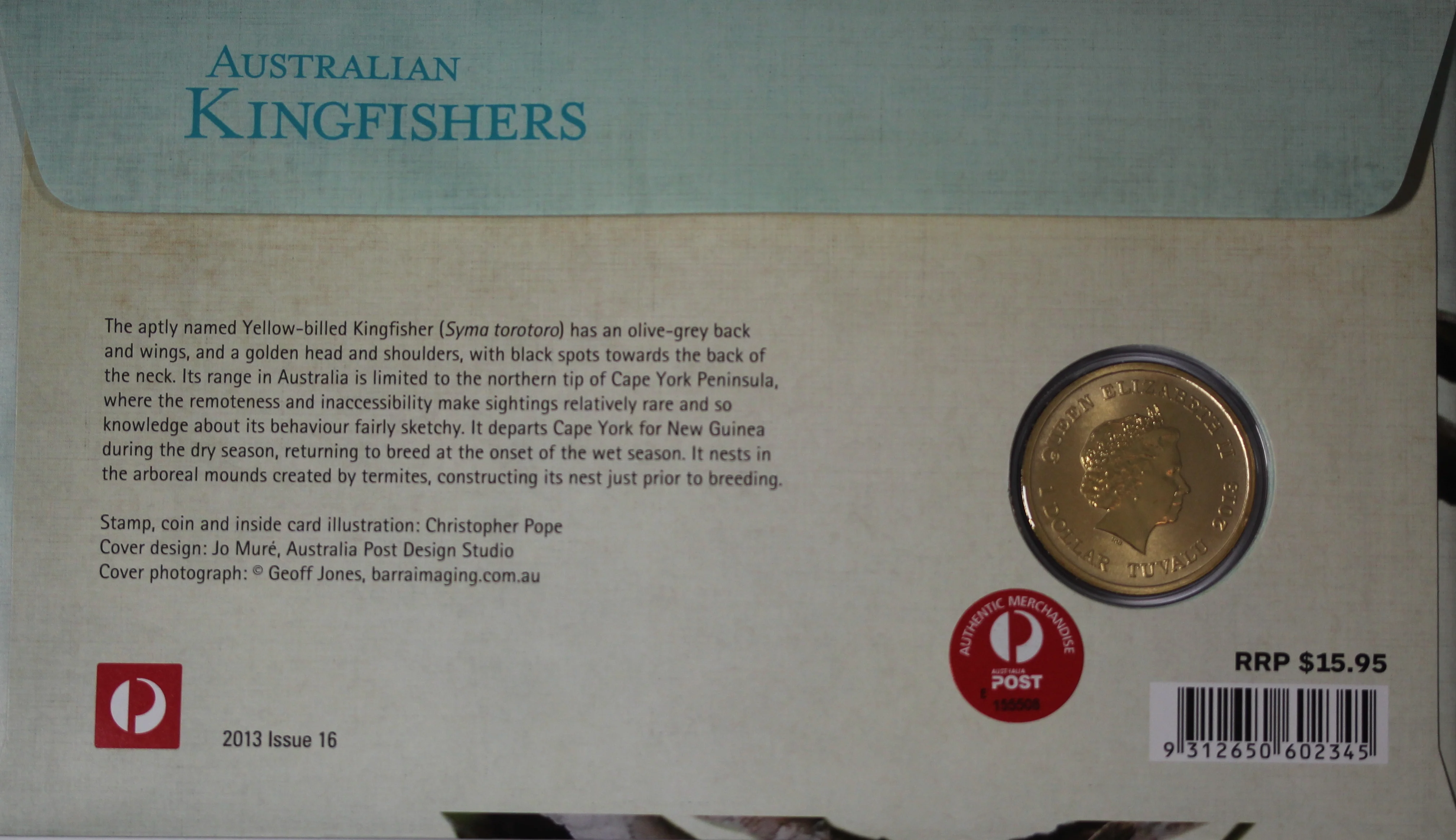 2013 Australian Kingfishers $1 PNC - Image 2
