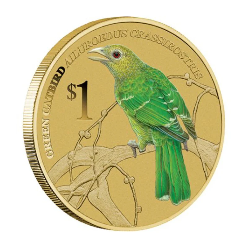 2013 Australian Songbirds The Green Catbird $1 PNC - Image 3