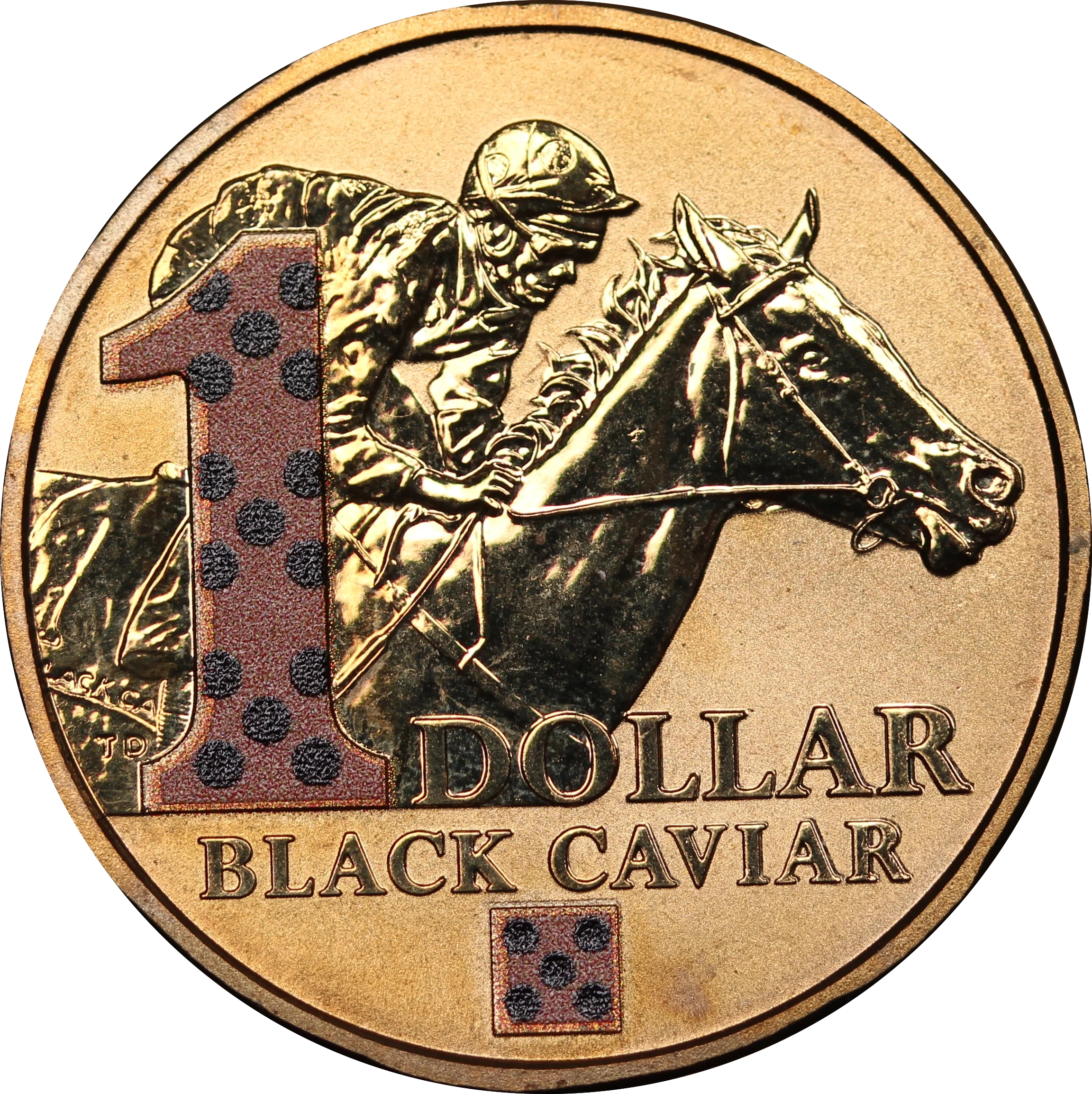 2013 Black Caviar $1 Coin in Quadrum Holder