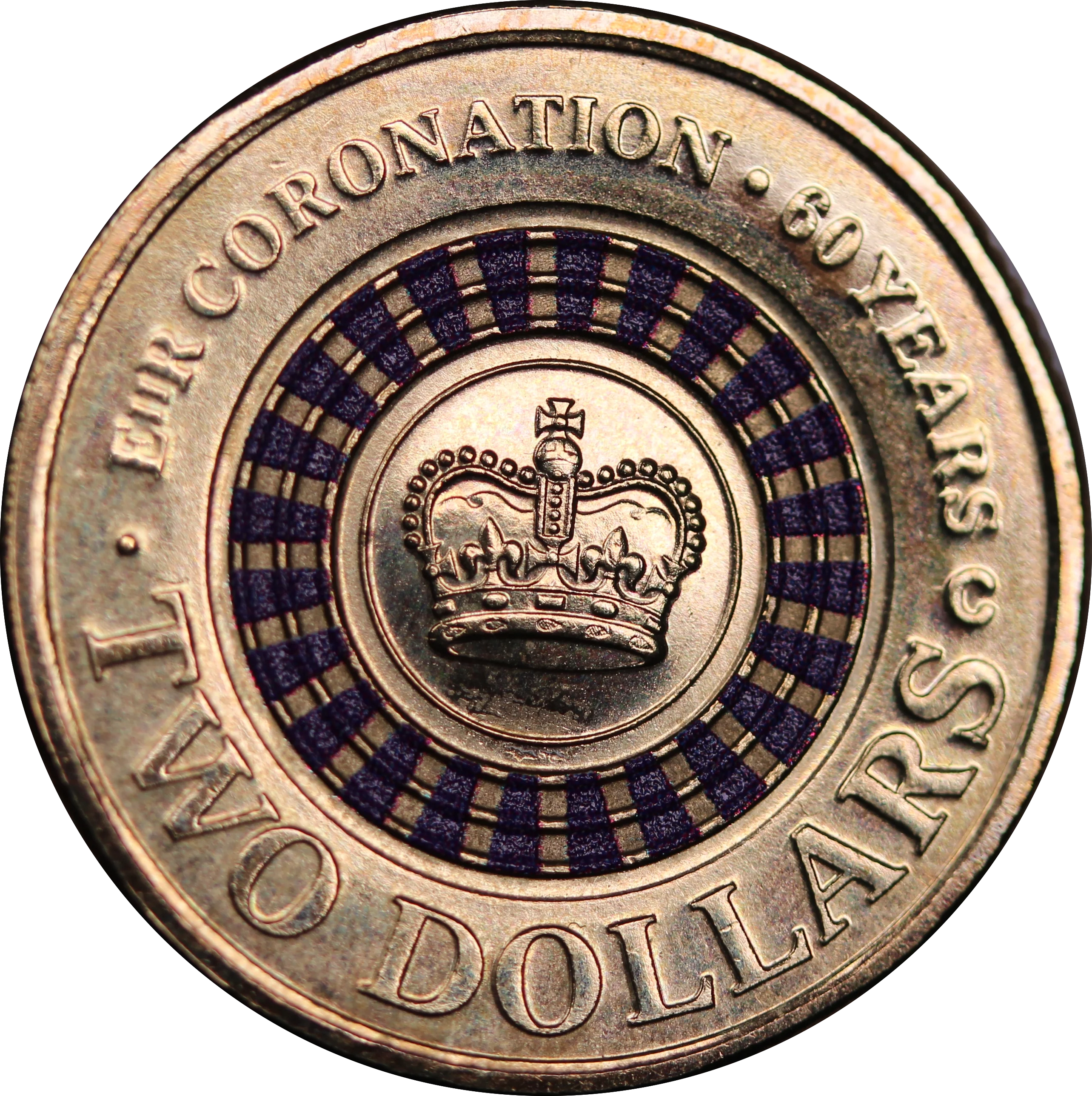 2013 Coronation Purple Coloured $2 C Mintmark Individual Coin