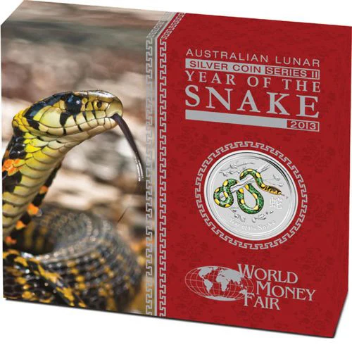 2013 Year of the Snake Coloured 1oz Silver Proof World Money Fair Issue - Image 4